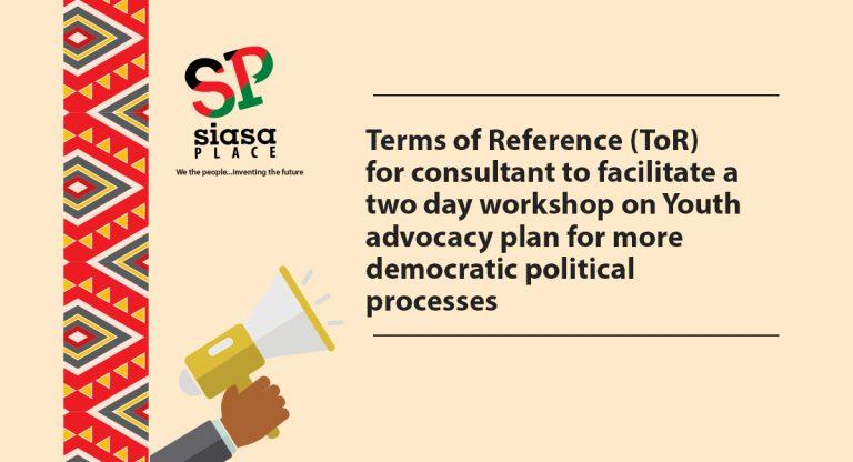 Terms of Reference (ToR) for consultant to facilitate a two day workshop on Youth advocacy plan for more democratic political processes