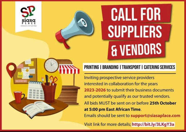 Call for Suppliers and Vendors